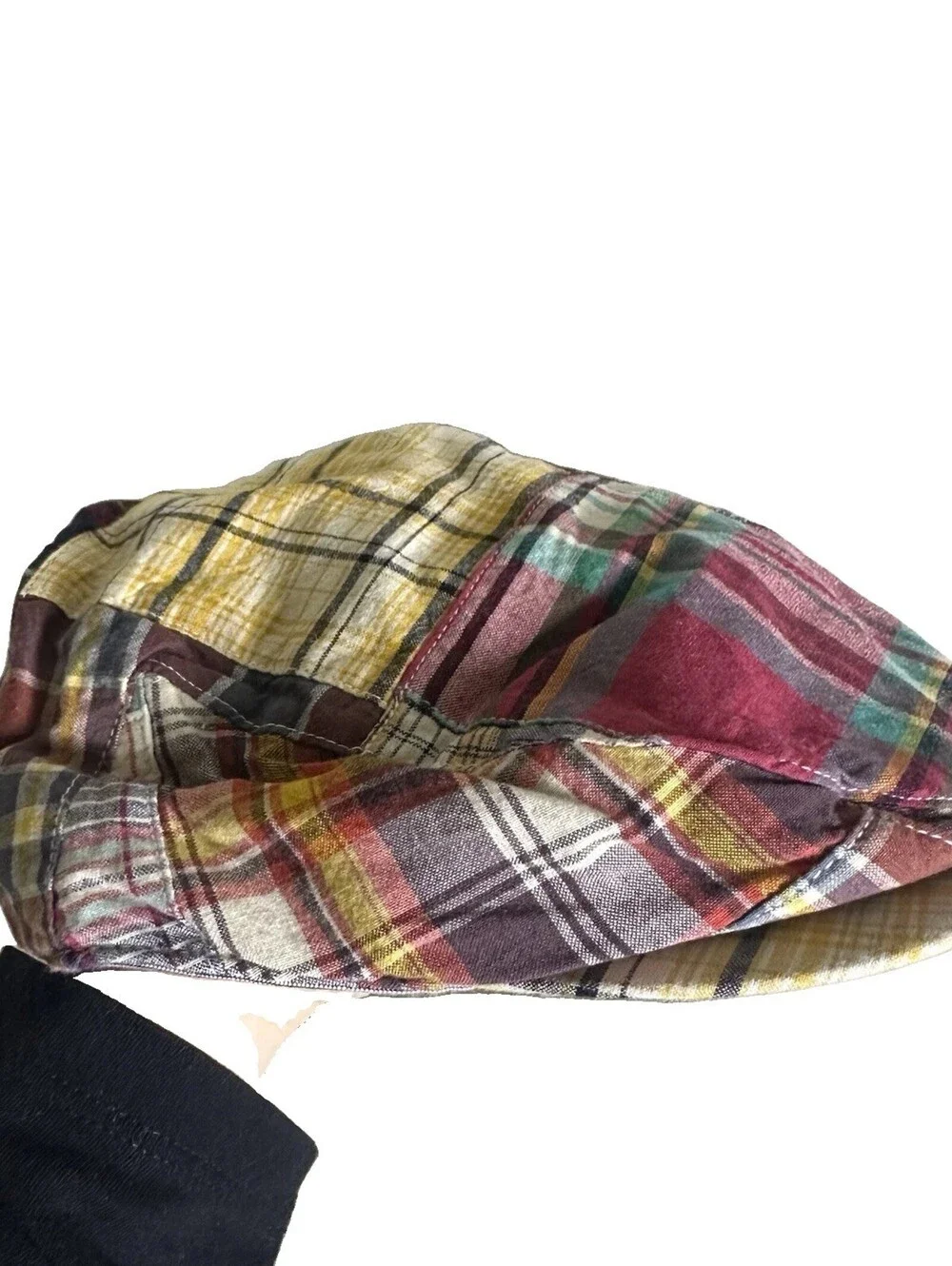 Y2K 2000’s J Crew Madras Patchwork Plaid News Boy Hat L/XL NWT